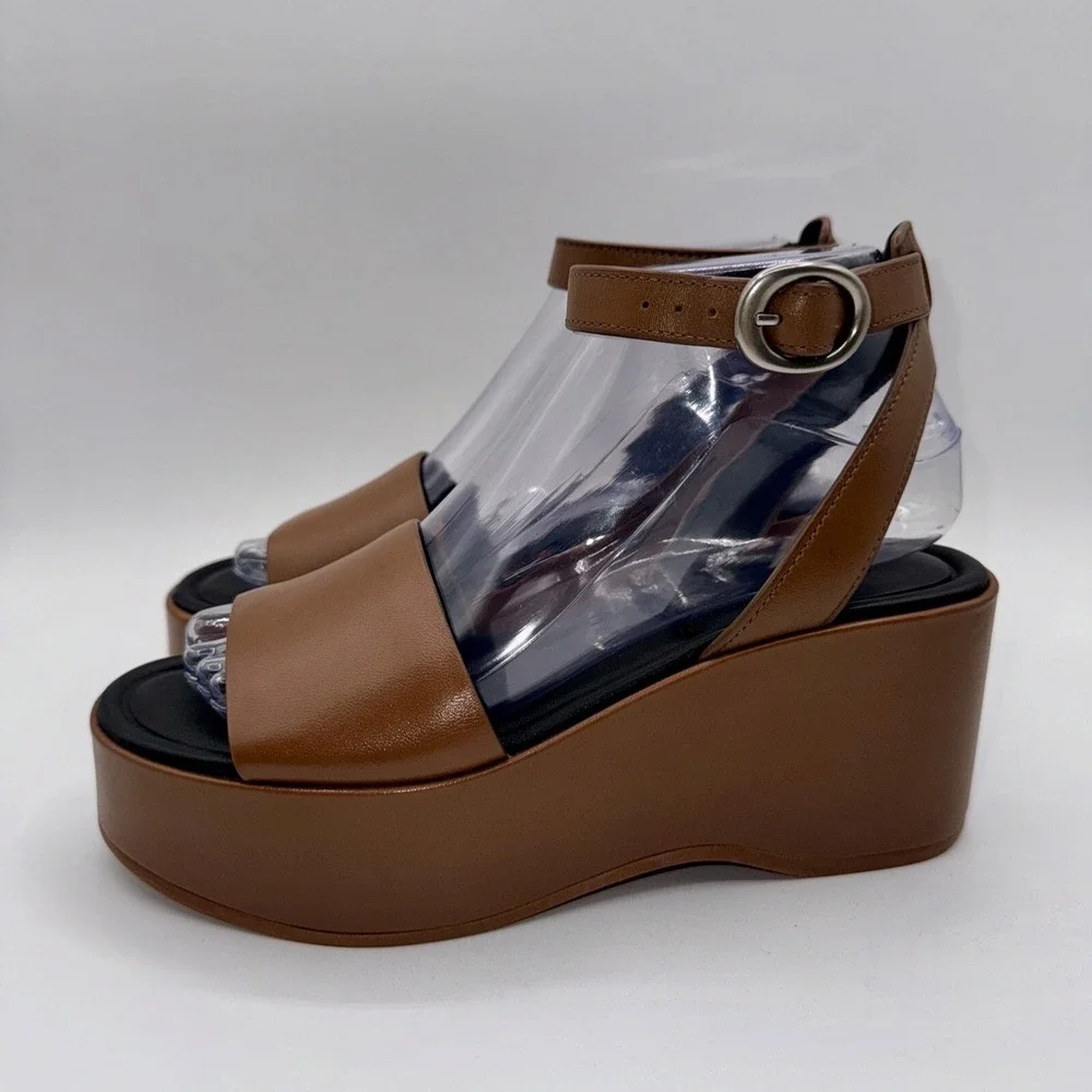 Vince. Phillipa Sandals Women's Size 6.5 EU 36.5 Sequoia Brown Leather‎